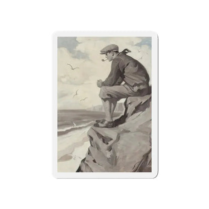 Seaside Smoke (Magazine Illustration) Refrigerator Magnet 5 Inch Die-Cut - The Sticker Space