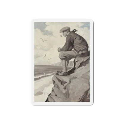 Seaside Smoke (Magazine Illustration) Refrigerator Magnet 6 Inch Die-Cut - The Sticker Space