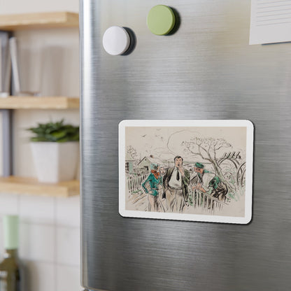 Seaside Town, Woman's Home Companion interior illustration (Magazine Illustration) Refrigerator Magnet-The Sticker Space