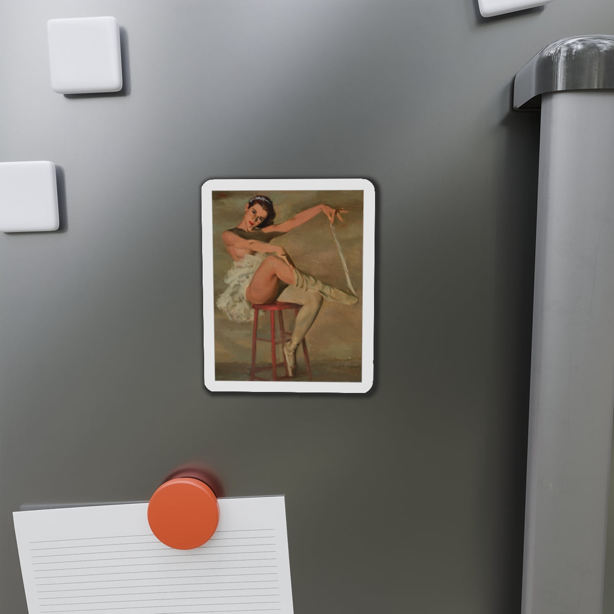 Seated Ballerina (Magazine Illustration) Refrigerator Magnet-The Sticker Space