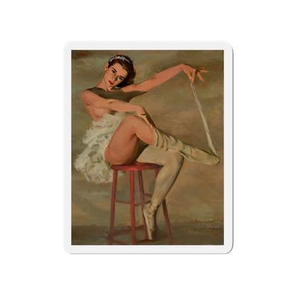 Seated Ballerina (Magazine Illustration) Refrigerator Magnet-4" x 4"-The Sticker Space