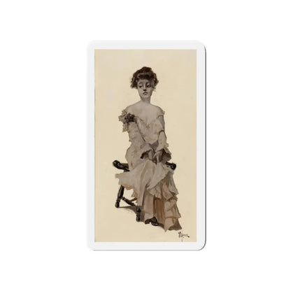 Seated Girl, 1904 (Magazine Illustration) Refrigerator Magnet 4 Inch Die-Cut - The Sticker Space