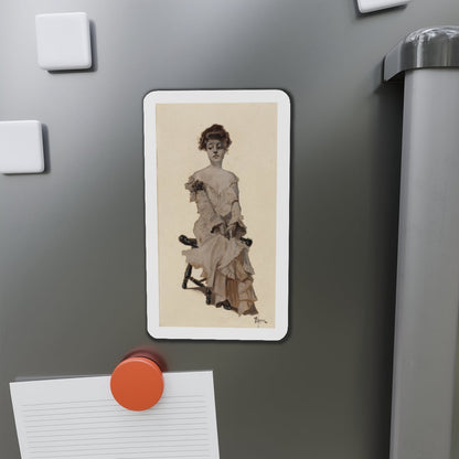 Seated Girl, 1904 (Magazine Illustration) Refrigerator Magnet-The Sticker Space