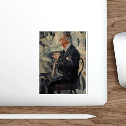 Seated Man with Cane (Magazine Illustration) STICKER Vinyl Die-Cut Decal-The Sticker Space