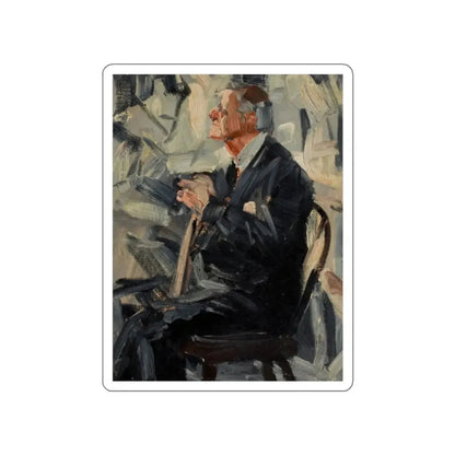 Seated Man with Cane (Magazine Illustration) STICKER Vinyl Die-Cut Decal White Die-Cut 2 Inch - The Sticker Space