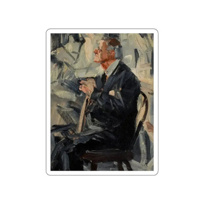 Seated Man with Cane (Magazine Illustration) STICKER Vinyl Die-Cut Decal White Die-Cut 3 Inch - The Sticker Space