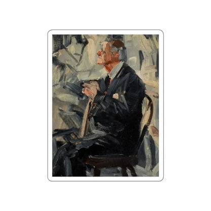 Seated Man with Cane (Magazine Illustration) STICKER Vinyl Die-Cut Decal White Die-Cut 6 Inch - The Sticker Space