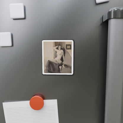 Seated Nude (Magazine Illustration) Refrigerator Magnet-The Sticker Space