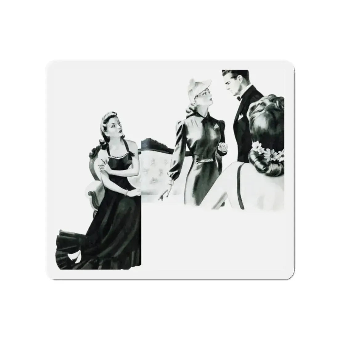 Second-Hand Love, Physical Culture, September 1940 (Magazine Illustration) Refrigerator Magnet 2 Inch Die-Cut - The Sticker Space