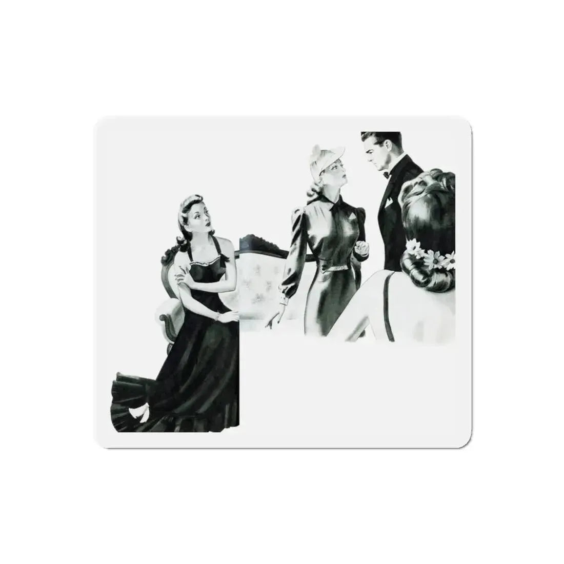 Second-Hand Love, Physical Culture, September 1940 (Magazine Illustration) Refrigerator Magnet 6 Inch Die-Cut - The Sticker Space