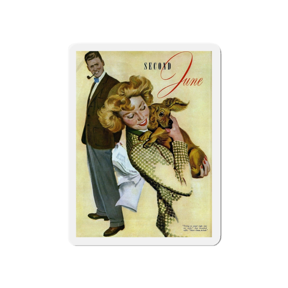 Second June, Ladies' Home Journal, February 1942 (Magazine Illustration) Refrigerator Magnet-3" x 3"-The Sticker Space