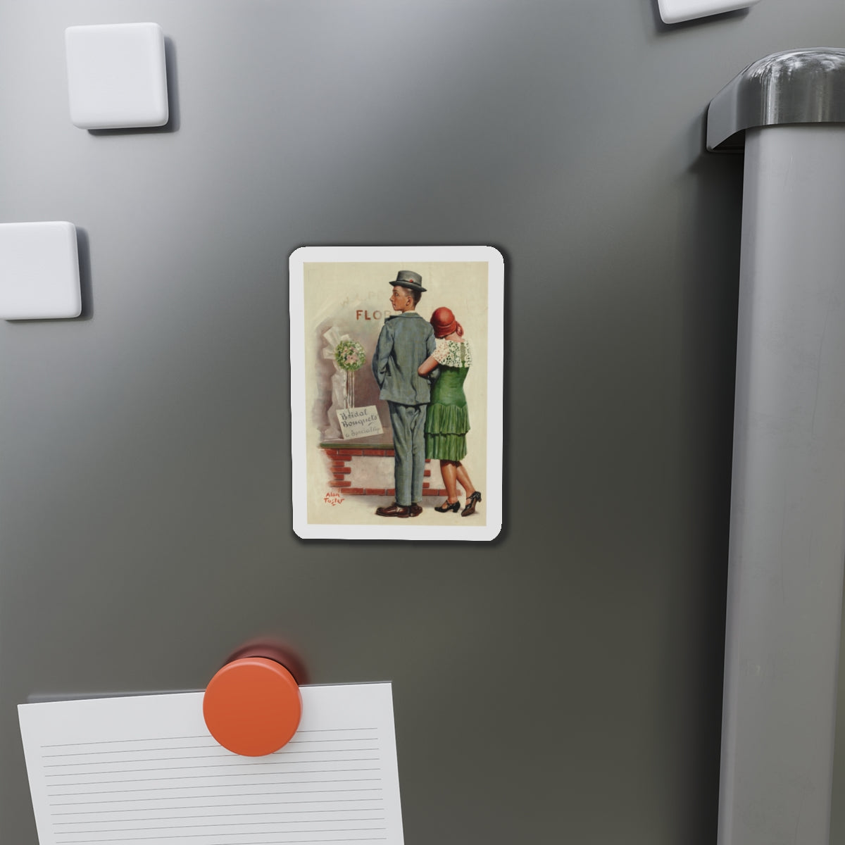 Second Thought (Magazine Illustration) Refrigerator Magnet-The Sticker Space