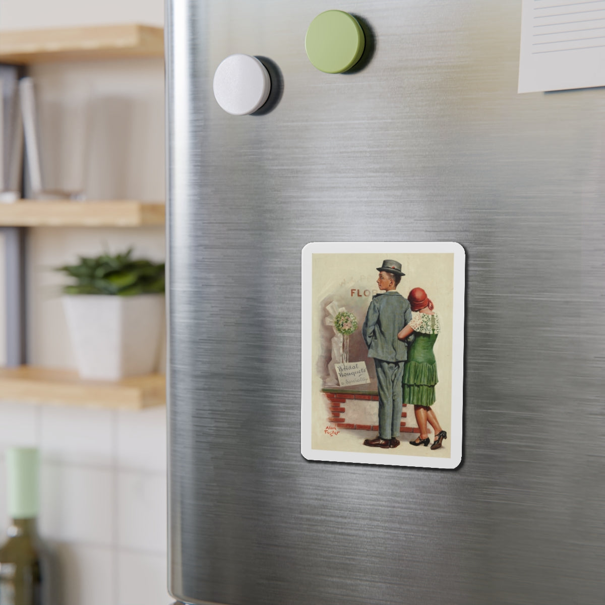 Second Thought (Magazine Illustration) Refrigerator Magnet-The Sticker Space