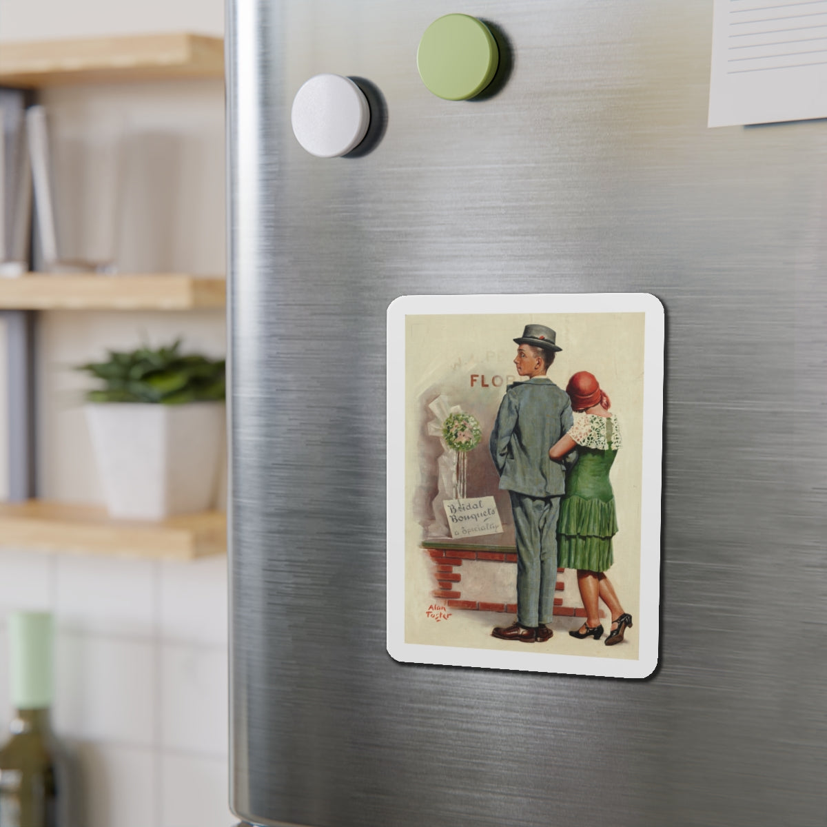 Second Thought (Magazine Illustration) Refrigerator Magnet-The Sticker Space