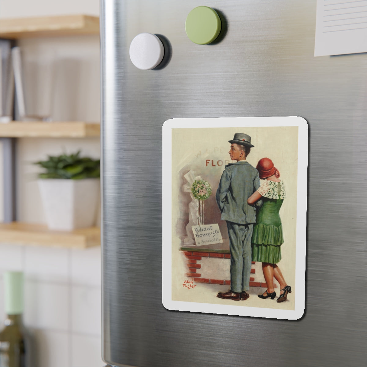 Second Thought (Magazine Illustration) Refrigerator Magnet-The Sticker Space