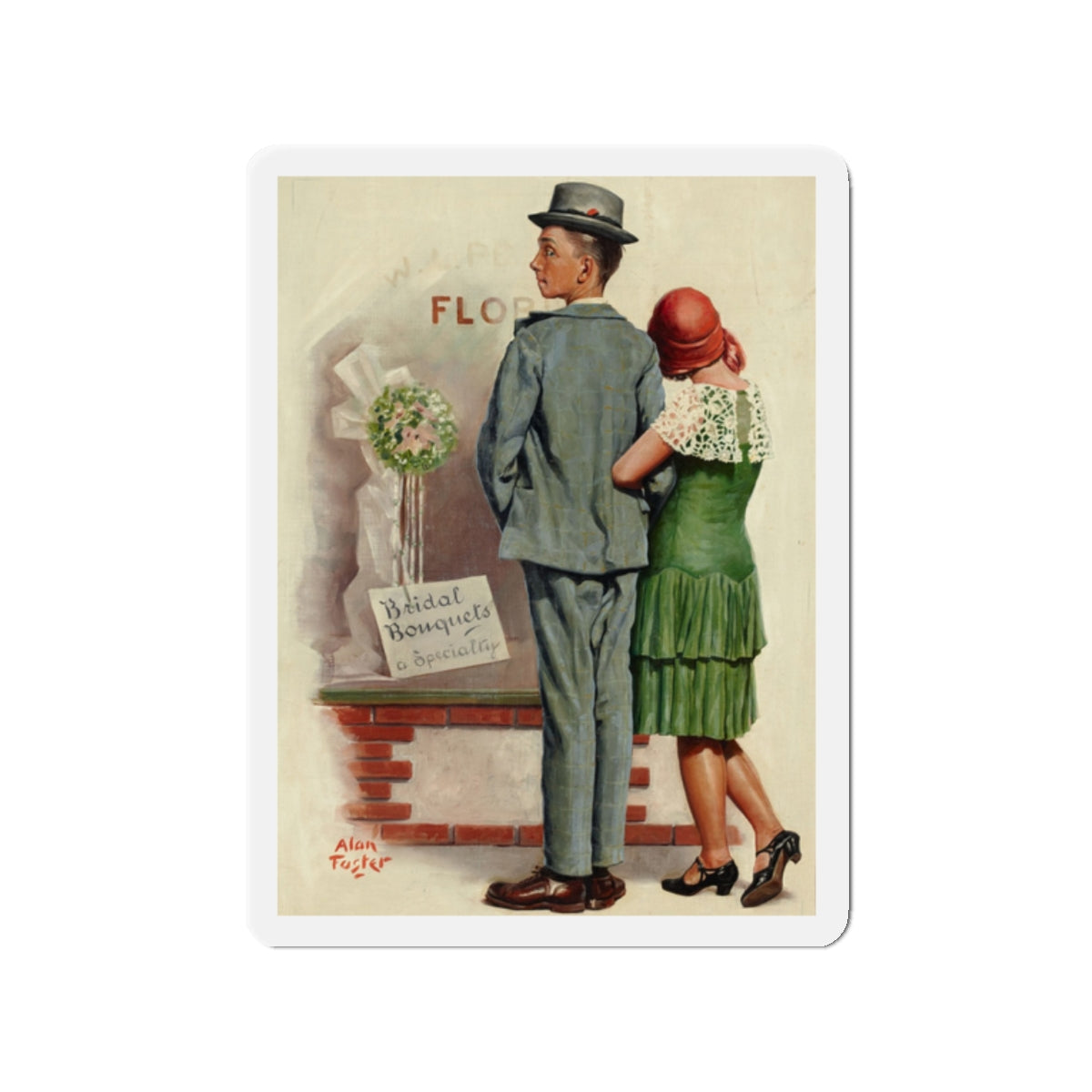 Second Thought (Magazine Illustration) Refrigerator Magnet-2" x 2"-The Sticker Space