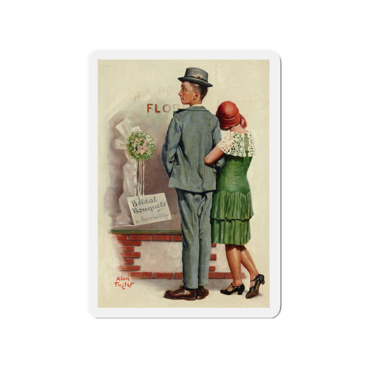 Second Thought (Magazine Illustration) Refrigerator Magnet-3" x 3"-The Sticker Space