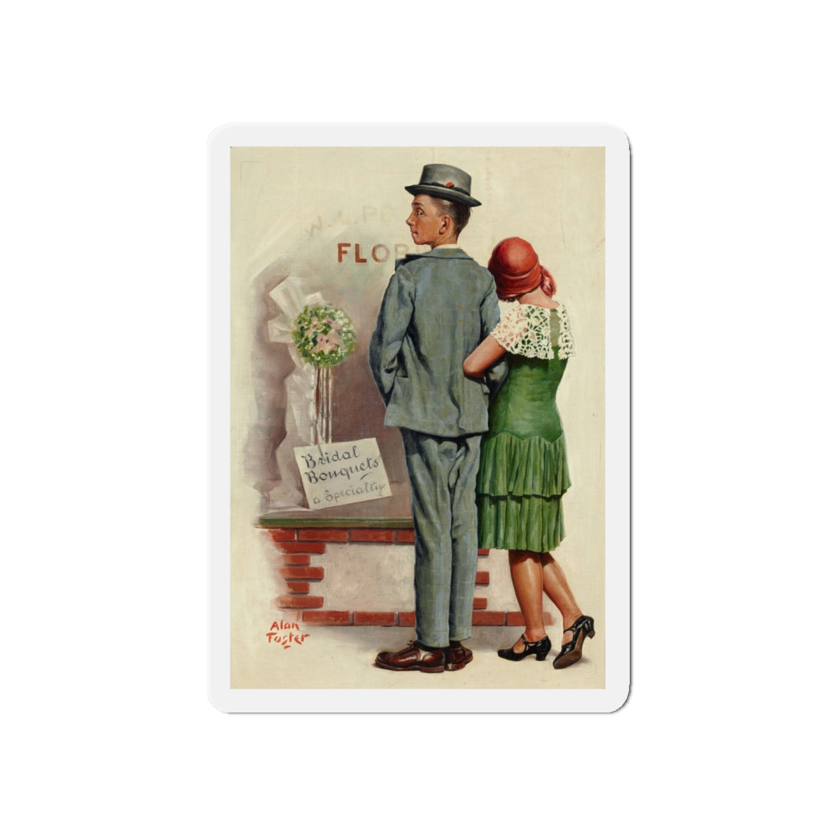 Second Thought (Magazine Illustration) Refrigerator Magnet-5" x 5"-The Sticker Space