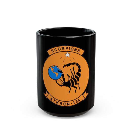 Second VA 134 US Navy (U.S. Navy) Black Coffee Mug-15oz-The Sticker Space