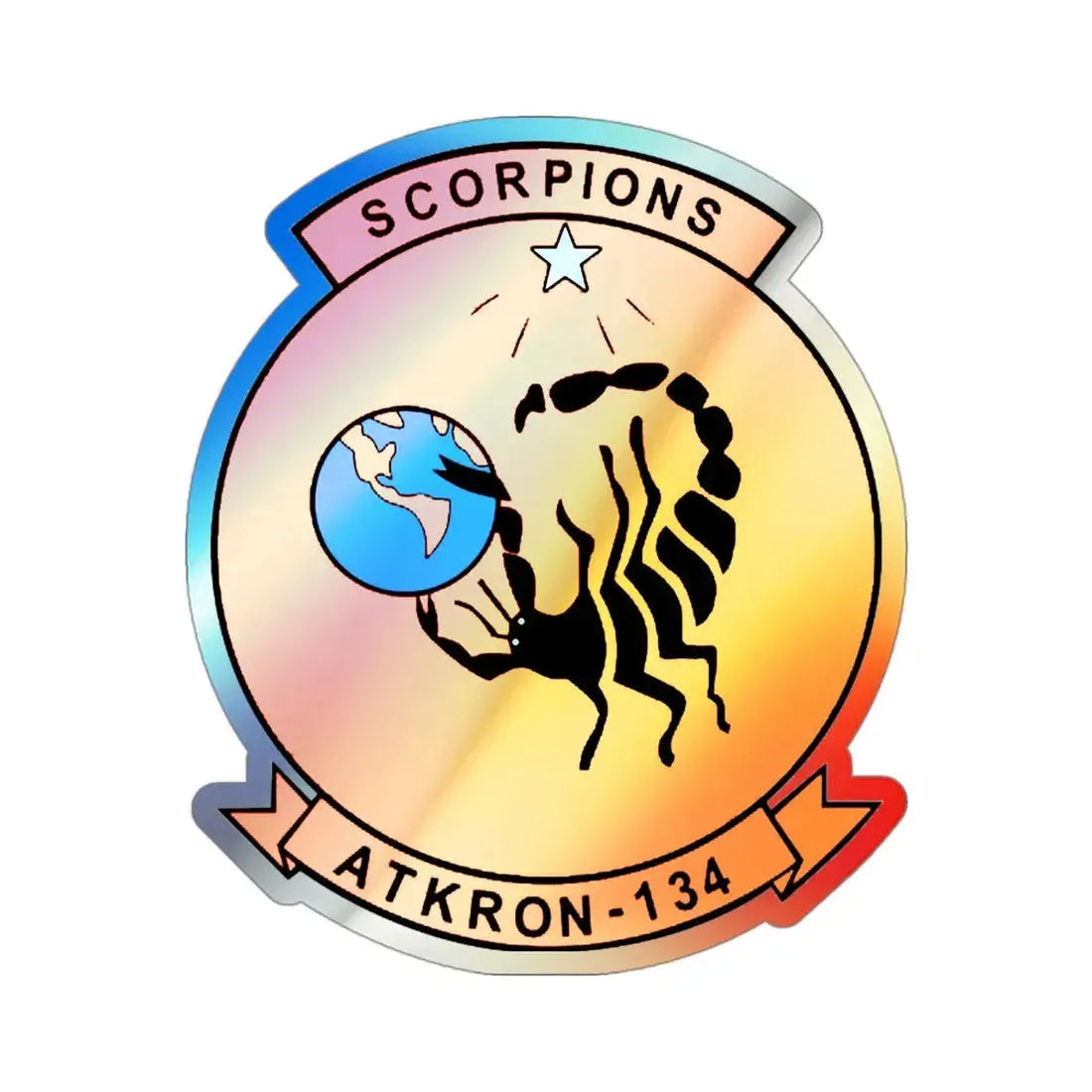 Second VA 134 US Navy (U.S. Navy) Holographic STICKER Die-Cut Vinyl Decal 3 Inch Holographic - The Sticker Space