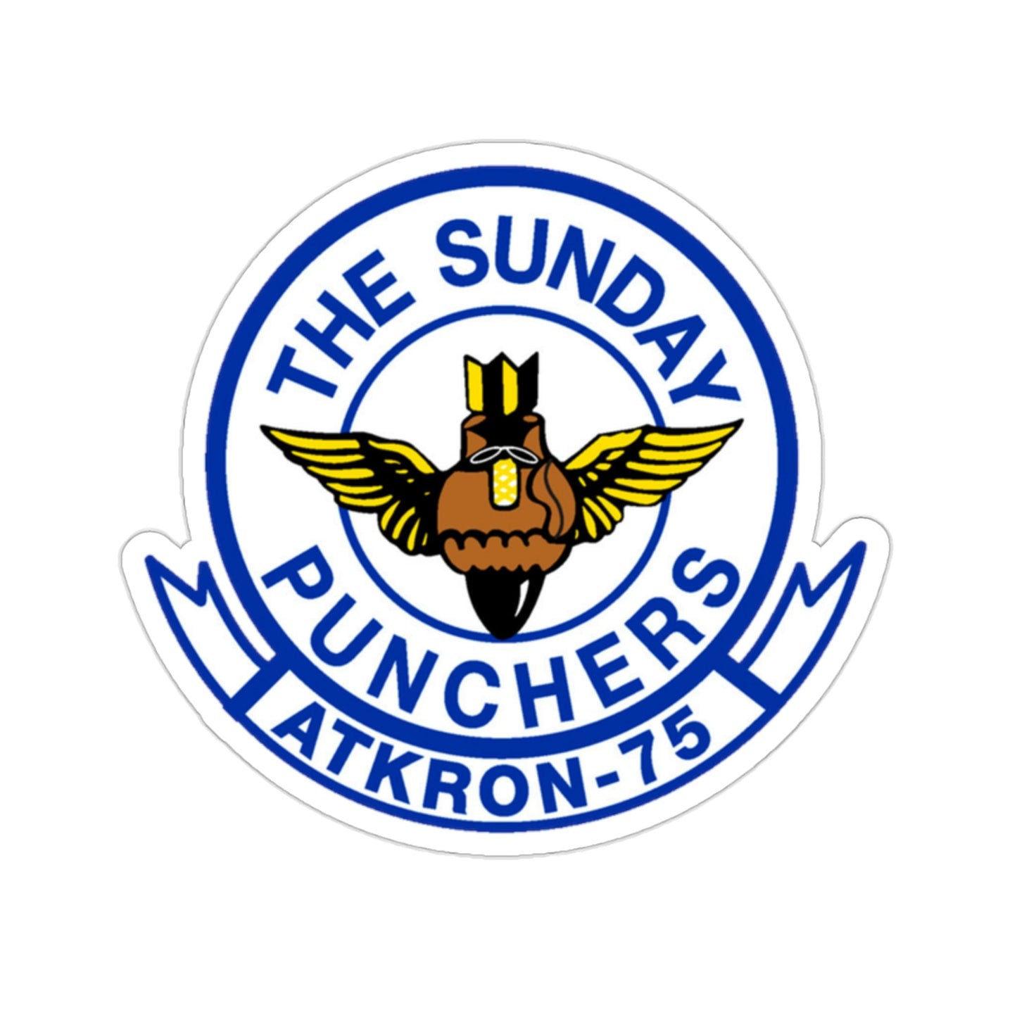 Second VA 75 ATKRON 75 The Sunday Punchers (U.S. Navy) STICKER Vinyl Die-Cut Decal-2 Inch-The Sticker Space