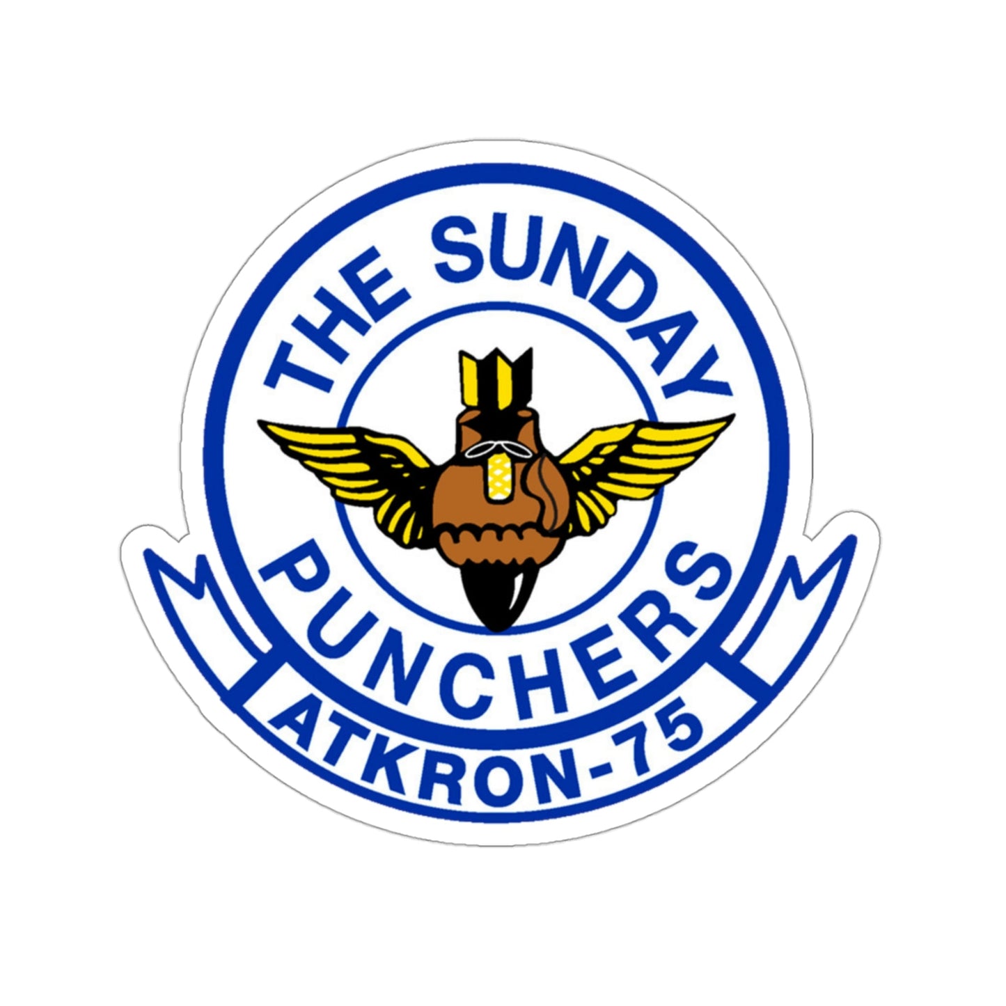 Second VA 75 ATKRON 75 The Sunday Punchers (U.S. Navy) STICKER Vinyl Die-Cut Decal-3 Inch-The Sticker Space