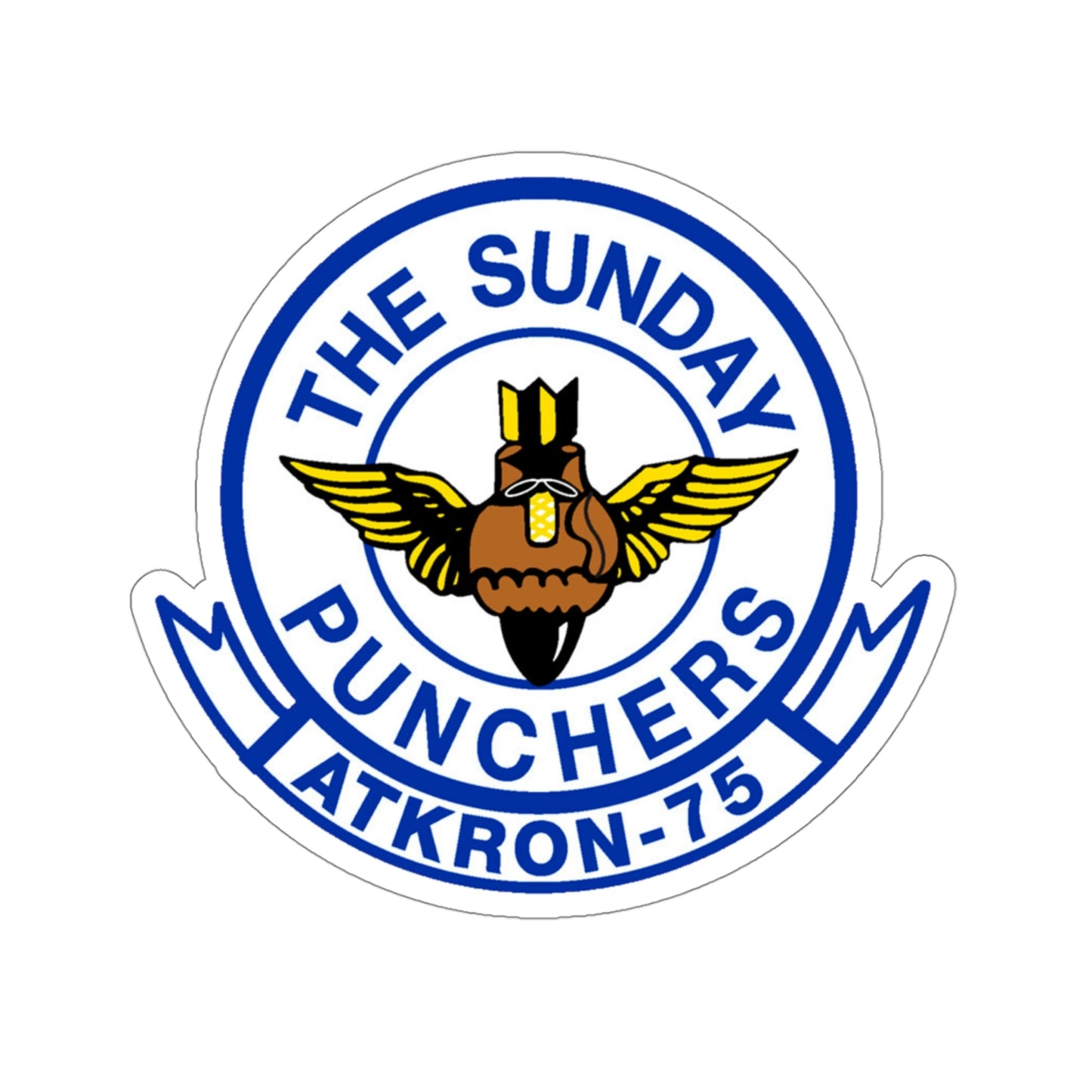 Second VA 75 ATKRON 75 The Sunday Punchers (U.S. Navy) STICKER Vinyl Die-Cut Decal-4 Inch-The Sticker Space