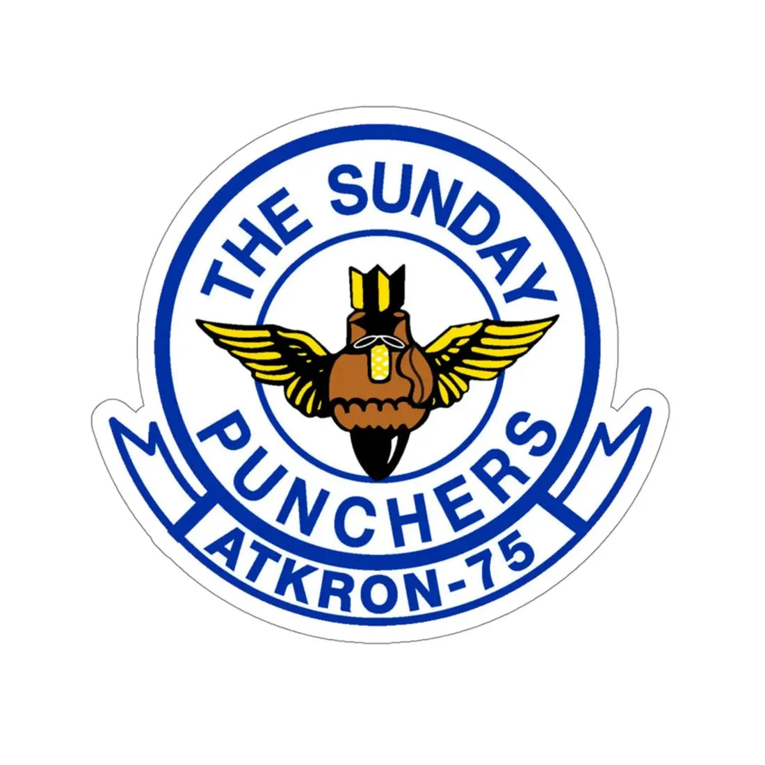 Second VA 75 ATKRON 75 The Sunday Punchers (U.S. Navy) STICKER Vinyl Die-Cut Decal 4 Inch - The Sticker Space