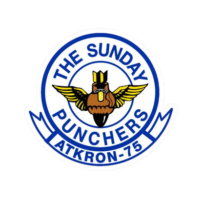 Second VA 75 ATKRON 75 The Sunday Punchers (U.S. Navy) STICKER Vinyl Kiss-Cut Decal 2 Inch White - The Sticker Space