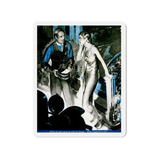 Second Wife, Liberty magazine, February 25, 1933 (Magazine Illustration) Refrigerator Magnet 2 Inch Die-Cut - The Sticker Space