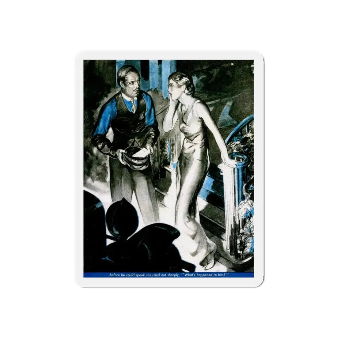 Second Wife, Liberty magazine, February 25, 1933 (Magazine Illustration) Refrigerator Magnet 3 Inch Die-Cut - The Sticker Space