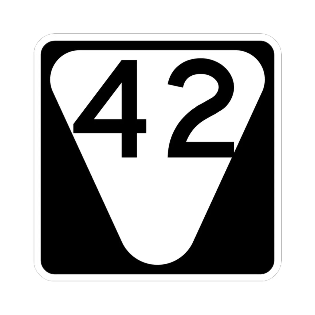 Secondary Tennessee 42 (Tennessee) (Road Sign) STICKER Vinyl Kiss-Cut Decal 3 Inch White - The Sticker Space