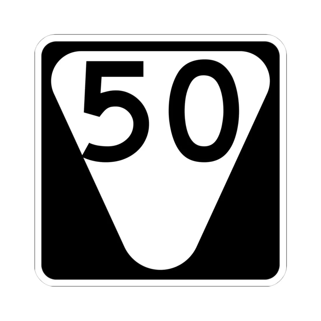 Secondary Tennessee 50 (Tennessee) (Road Sign) STICKER Vinyl Kiss-Cut Decal 4 Inch White - The Sticker Space