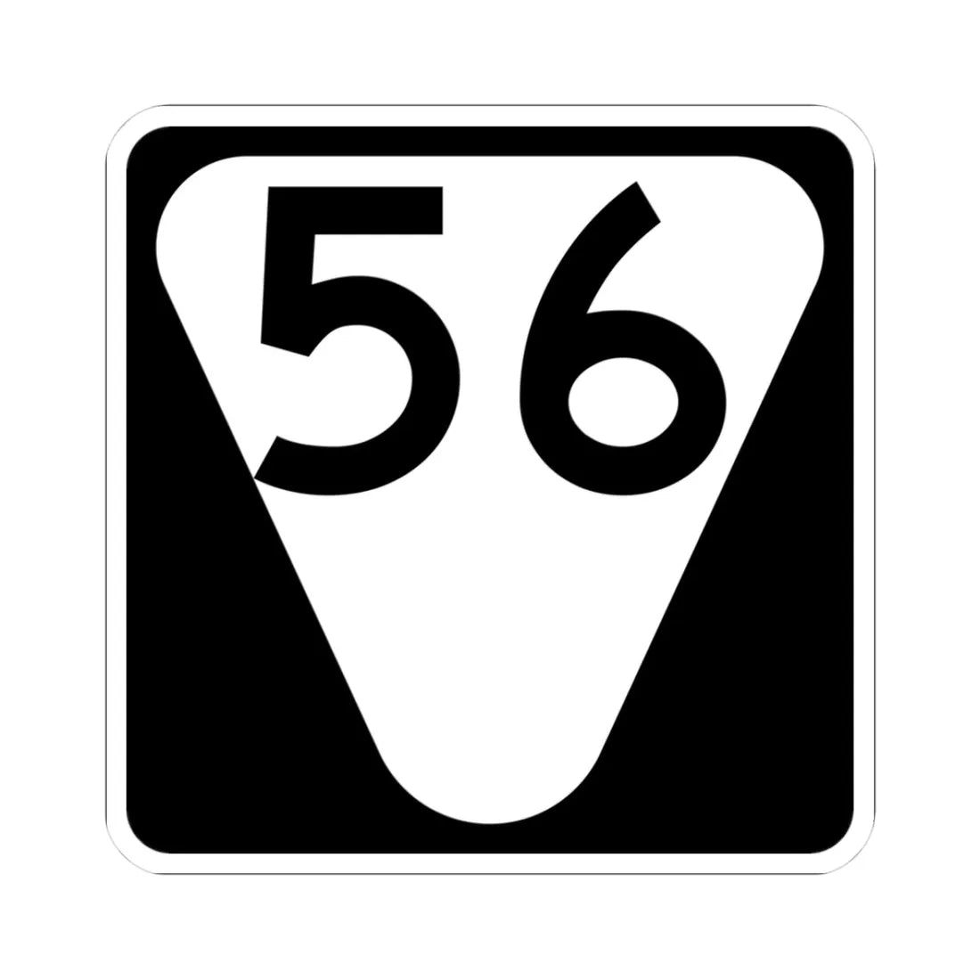 Secondary Tennessee 56 (Tennessee) (Road Sign) STICKER Vinyl Kiss-Cut Decal 3 Inch White - The Sticker Space