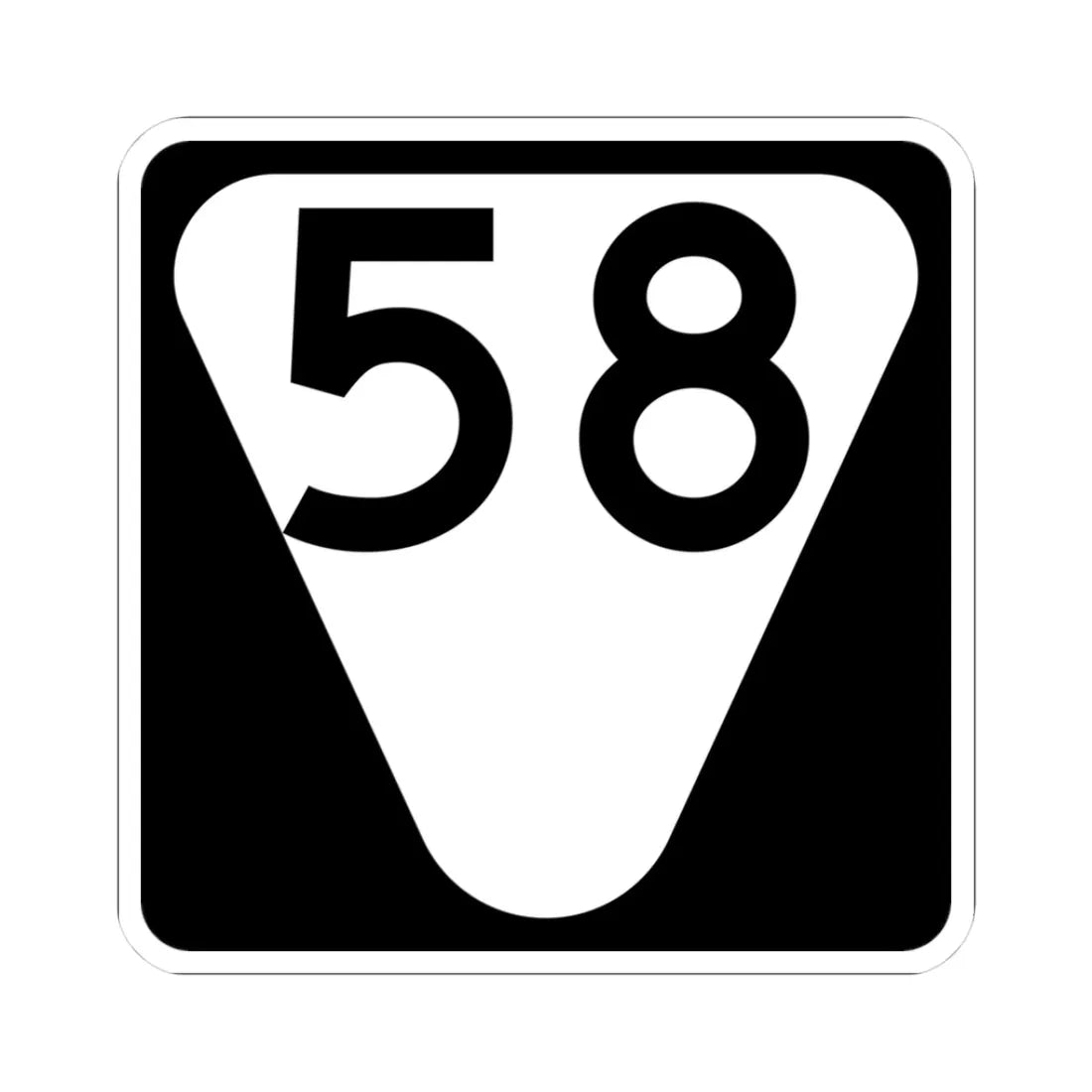 Secondary Tennessee 58 (Tennessee) (Road Sign) STICKER Vinyl Kiss-Cut Decal 3 Inch White - The Sticker Space