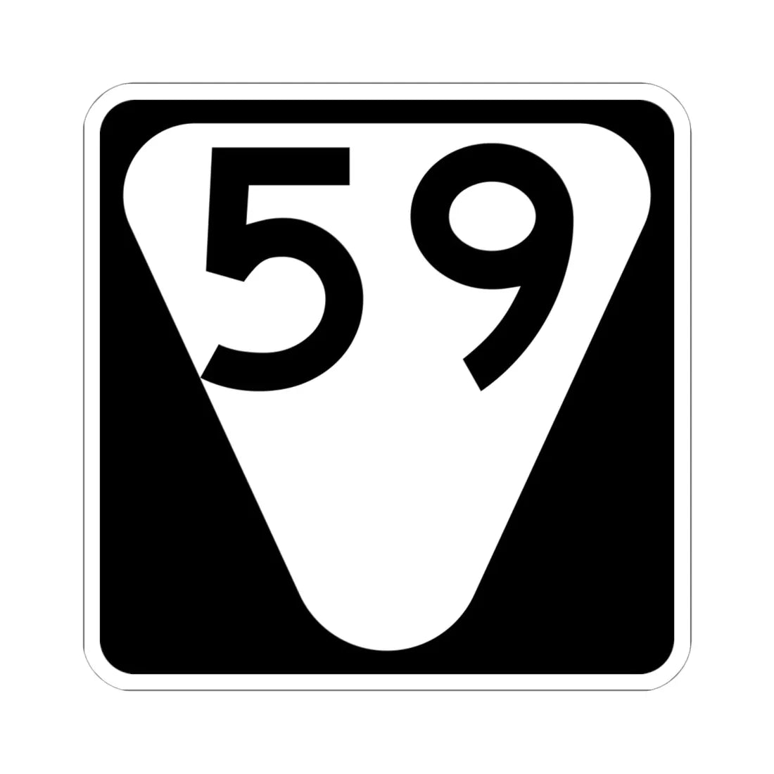 Secondary Tennessee 59 (Tennessee) (Road Sign) STICKER Vinyl Kiss-Cut Decal 6 Inch White - The Sticker Space