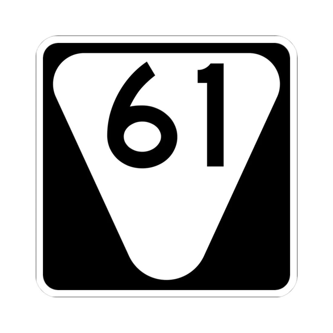 Secondary Tennessee 61 (Tennessee) (Road Sign) STICKER Vinyl Kiss-Cut Decal 3 Inch White - The Sticker Space