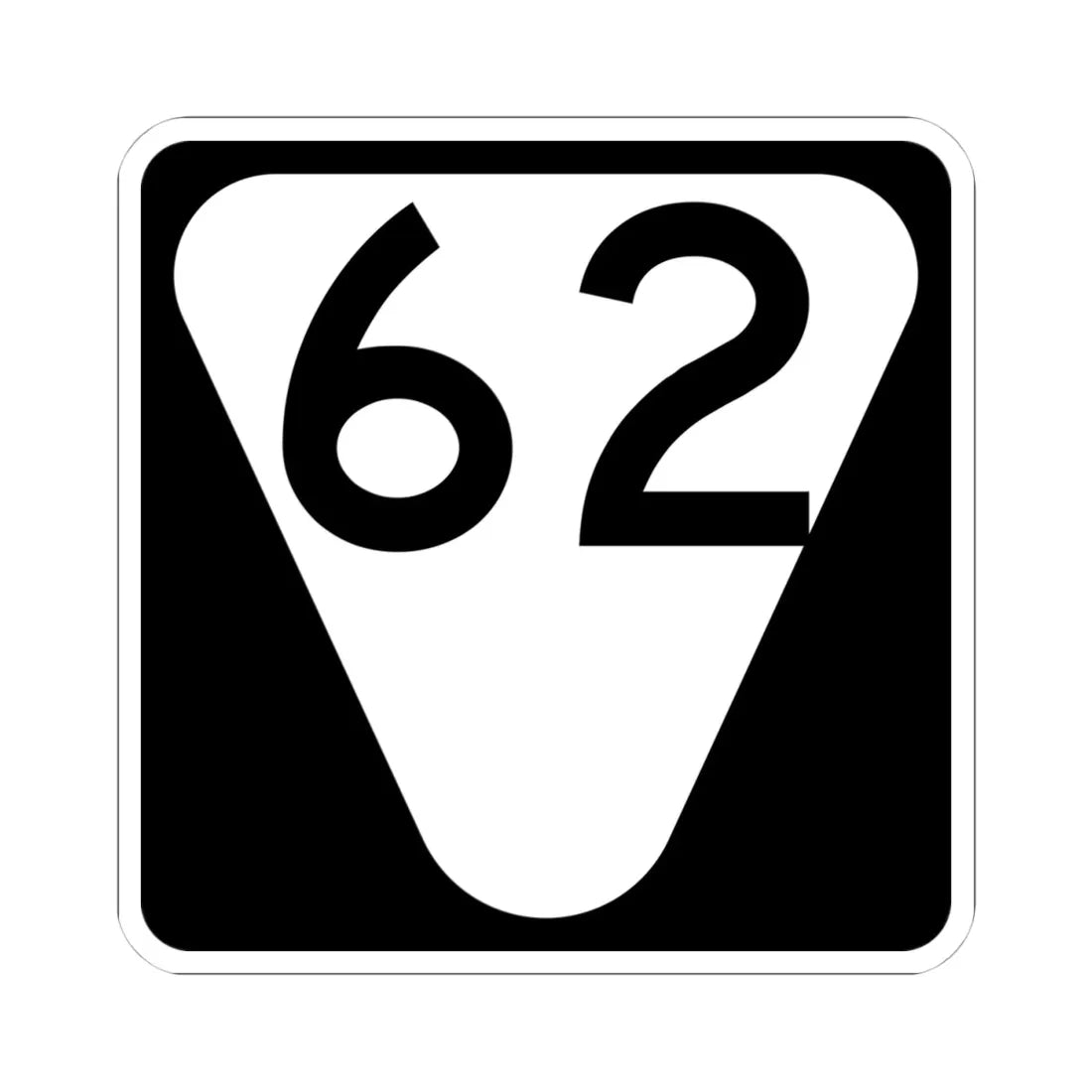 Secondary Tennessee 62 (Tennessee) (Road Sign) STICKER Vinyl Kiss-Cut Decal 4 Inch White - The Sticker Space