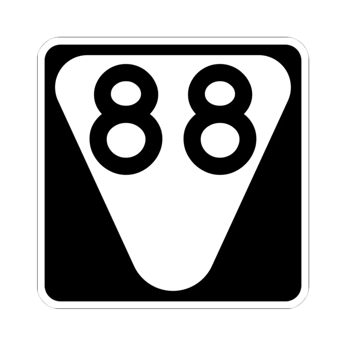 Secondary Tennessee 88 (Tennessee) (Road Sign) STICKER Vinyl Kiss-Cut Decal 4 Inch White - The Sticker Space