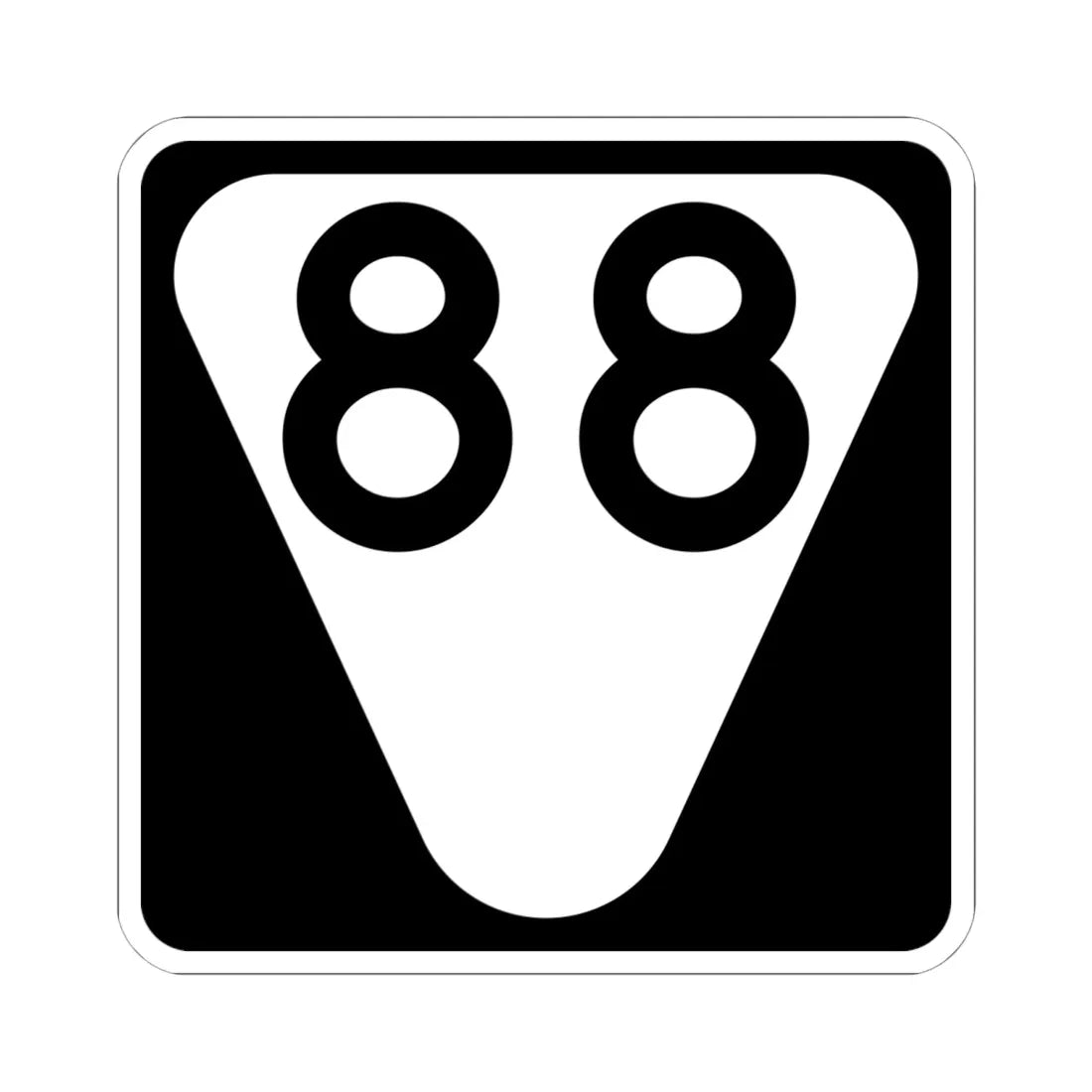 Secondary Tennessee 88 (Tennessee) (Road Sign) STICKER Vinyl Kiss-Cut Decal 6 Inch White - The Sticker Space