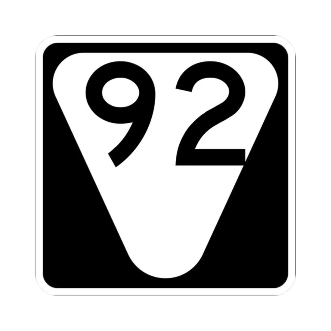 Secondary Tennessee 92 (Tennessee) (Road Sign) STICKER Vinyl Kiss-Cut Decal 2 Inch White - The Sticker Space