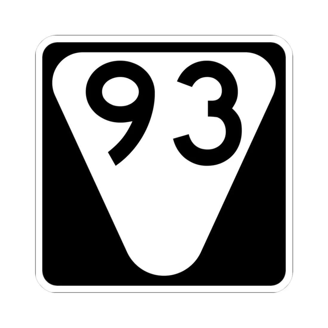 Secondary Tennessee 93 (Tennessee) (Road Sign) STICKER Vinyl Kiss-Cut Decal 3 Inch White - The Sticker Space