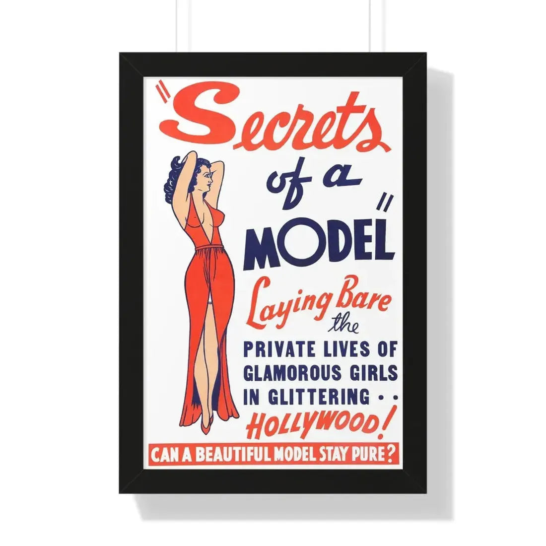 SECRETS OF A MODEL 1940 - Framed Movie Poster 16″ x 24″ Black - The Sticker Space