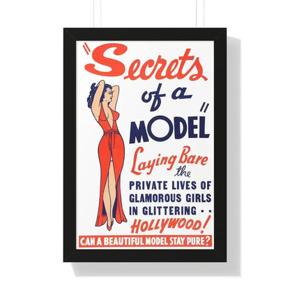 SECRETS OF A MODEL 1940 - Framed Movie Poster 16″ x 24″ Black - The Sticker Space