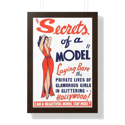 SECRETS OF A MODEL 1940 - Framed Movie Poster 16″ x 24″ Walnut - The Sticker Space
