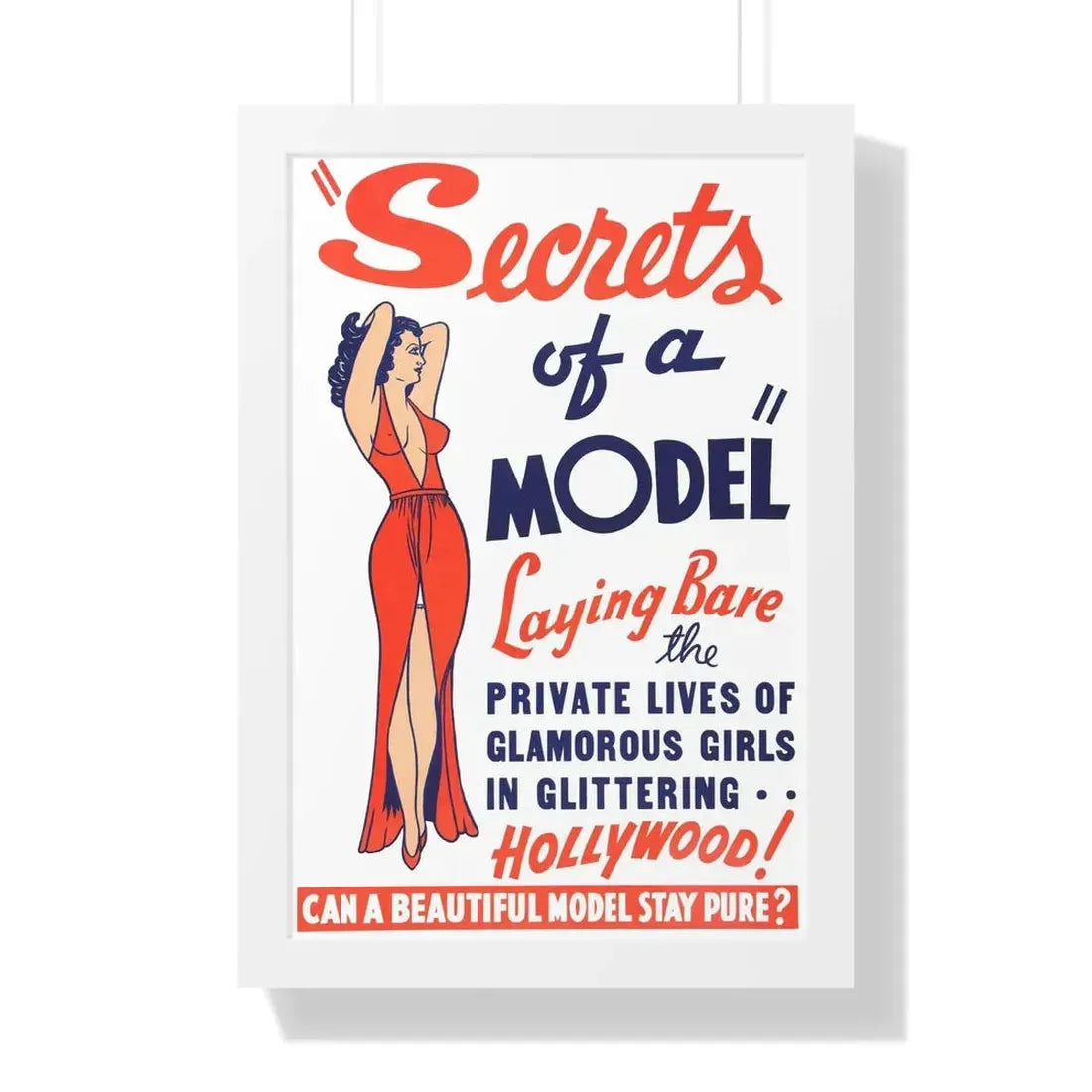 SECRETS OF A MODEL 1940 - Framed Movie Poster 16″ x 24″ White - The Sticker Space