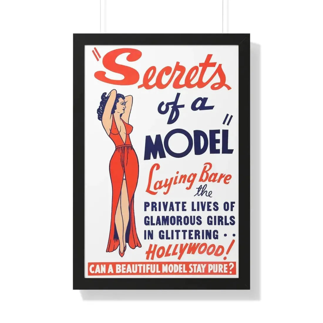 SECRETS OF A MODEL 1940 - Framed Movie Poster 20" x 30" Black - The Sticker Space