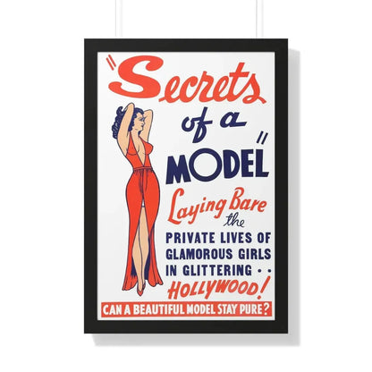 SECRETS OF A MODEL 1940 - Framed Movie Poster 20" x 30" Black - The Sticker Space