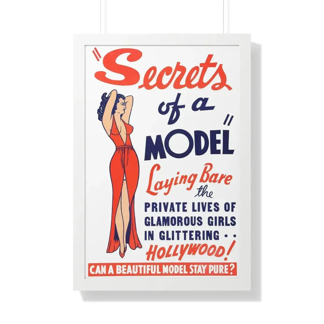 SECRETS OF A MODEL 1940 - Framed Movie Poster 20" x 30" White - The Sticker Space