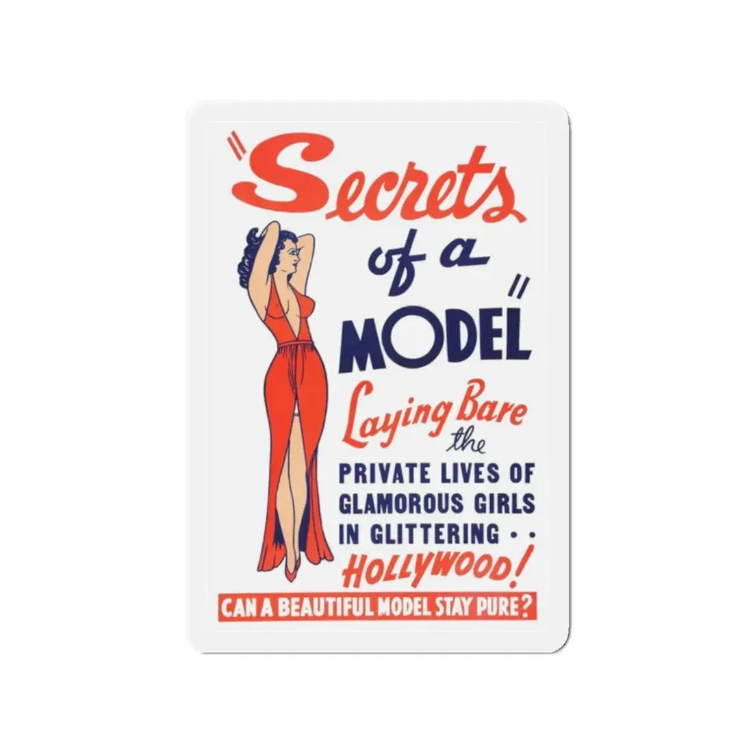 SECRETS OF A MODEL 1940 Movie Poster - Refrigerator Magnet 2 Inch Die-Cut - The Sticker Space